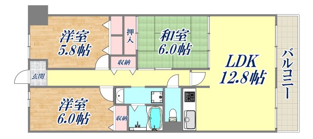 ヴィオレット宝塚の間取り写真