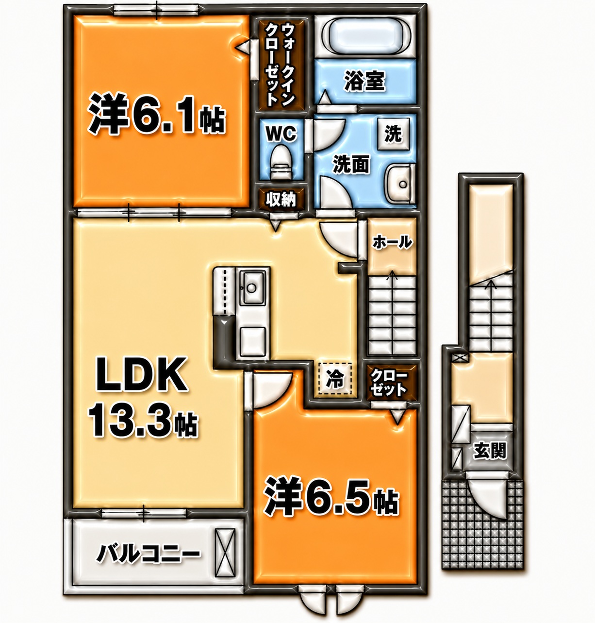 居室・リビング　同様のお部屋です