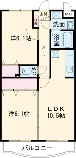 ＪＲ信越本線 新潟駅 バス乗車時間：62分 最寄りバス停で下車 徒歩4分 3階建 築18年の間取り写真