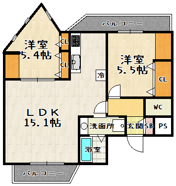 Park Hills Oyake Villa 4(パークヒルズオオヤケの間取り写真