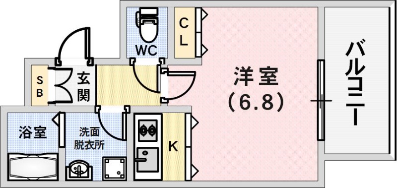プレサンス三宮花時計前の間取り写真