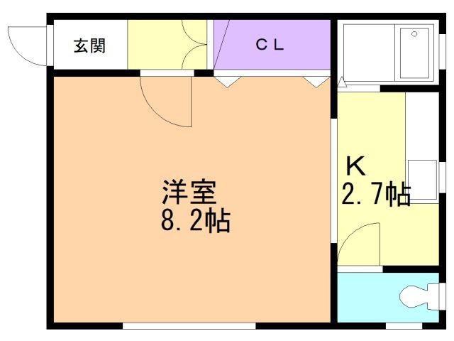 函館市堀川町のアパートの間取り