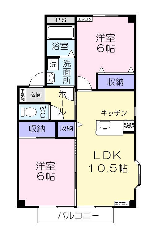 豊橋市飯村南のアパートの間取り