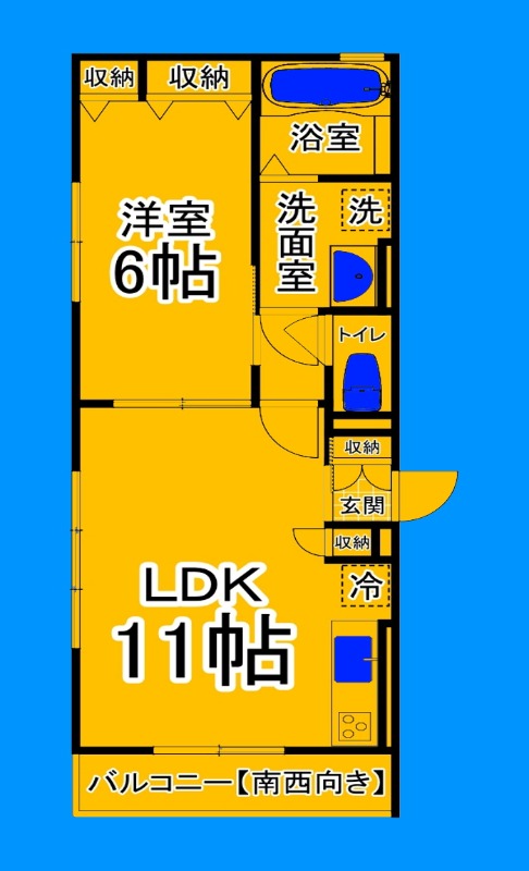 【堺市堺区南半町東のアパートの間取り】