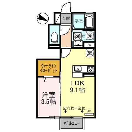 【シェレトワレ上冨居　Ａ棟の間取り】