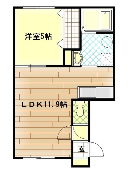 旭川市東光五条のアパートの間取り