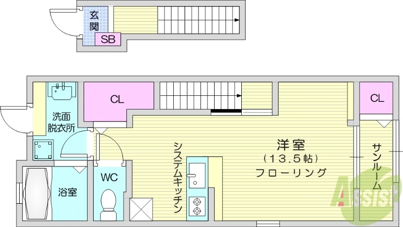 カーサ・アルバの間取り