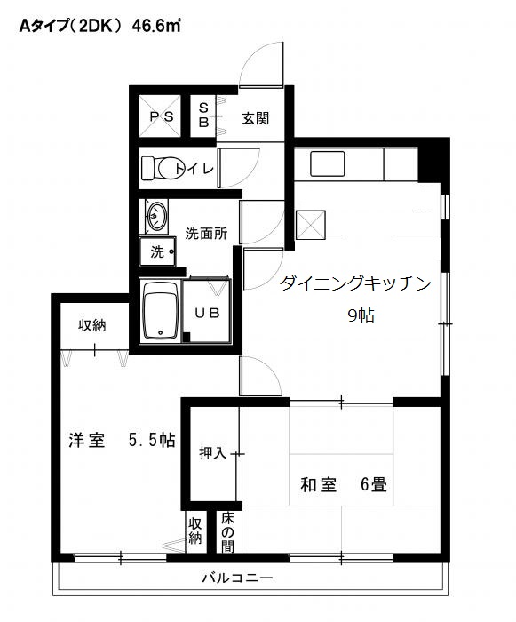 横浜市旭区さちが丘のマンションの間取り