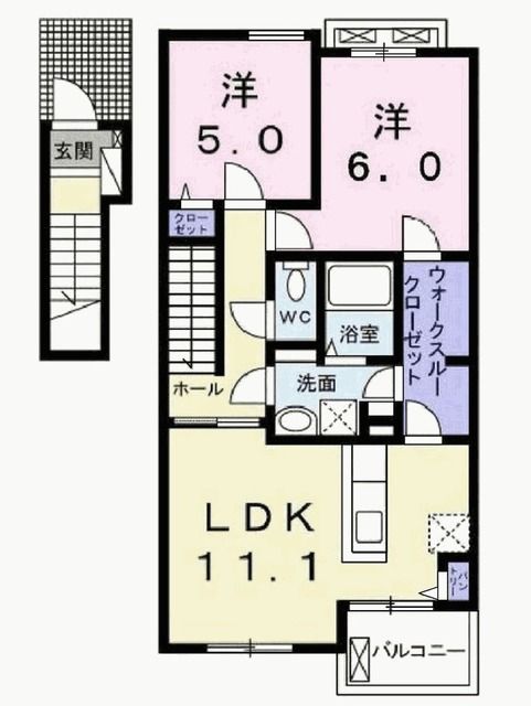 西脇市谷町のアパートの間取り