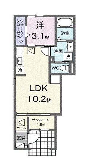 尾道市高須町のアパートの間取り