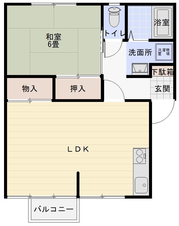 タウンハタガサキ　Ａの間取り