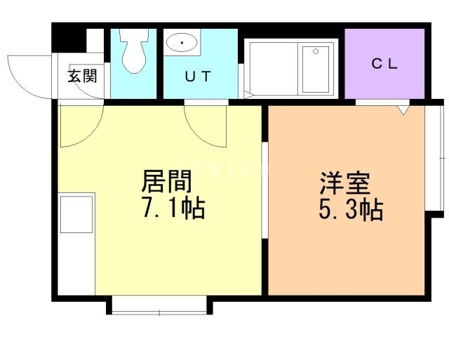 北広島市大曲南ヶ丘のアパートの間取り