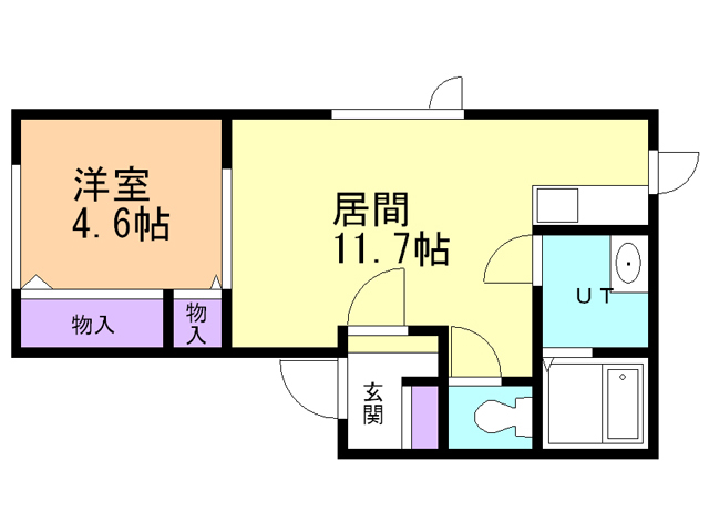 函館市青柳町のアパートの間取り