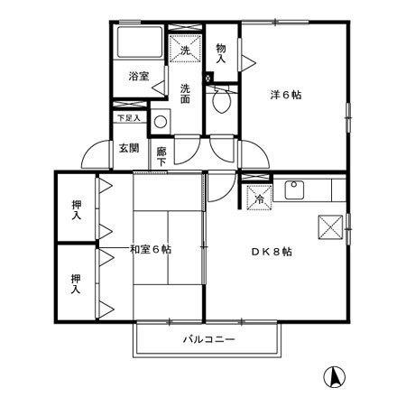 エスポアール日ノ出A棟の間取り