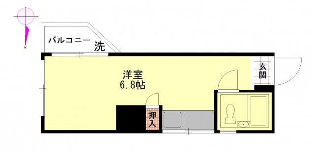 広島市中区羽衣町のマンションの間取り