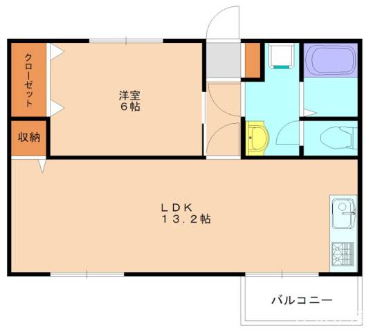 福津市宮司のアパートの間取り