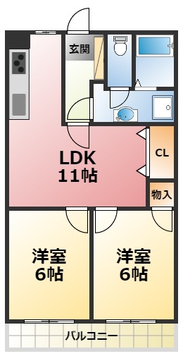 【甲子園ハニーマンションの間取り】