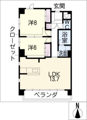 【ＴＷＩＮ　ＣＡＭ　ＷＥＳＴ　IIの間取り】