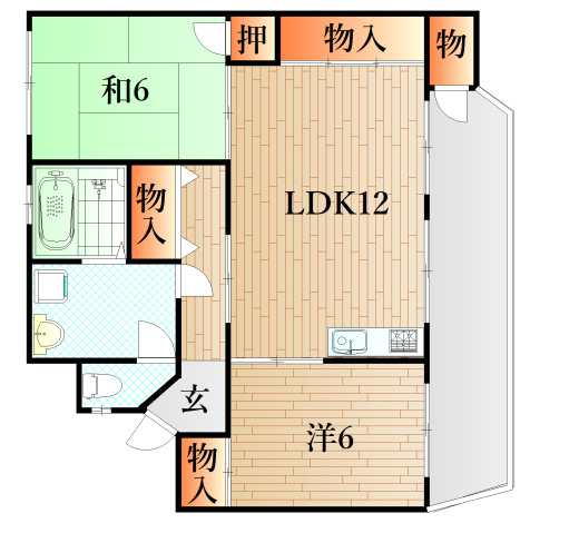 下関市形山みどり町のマンションの間取り