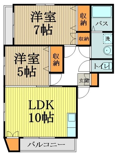 小平市学園東町のマンションの間取り