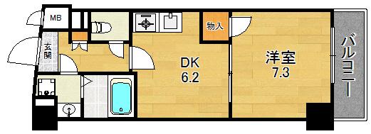 大阪市鶴見区横堤のマンションの間取り