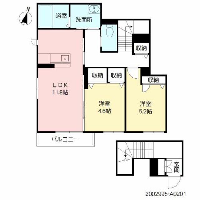 西彼杵郡長与町丸田郷のアパートの間取り