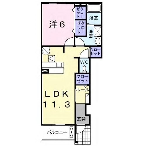 ひたちなか市大字金上のアパートの間取り