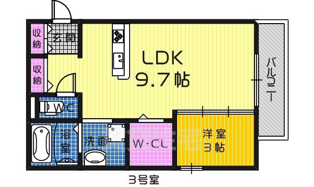 堺市北区北長尾町のアパートの間取り