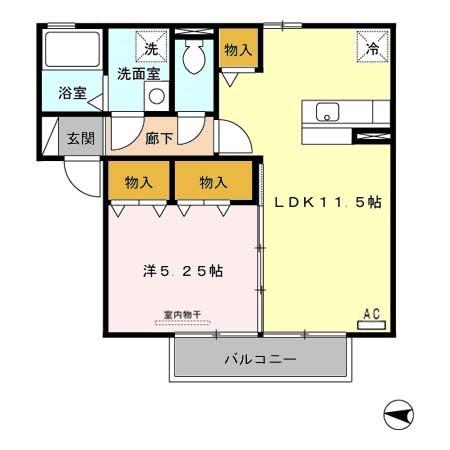 ルピナ竹松本町Bの間取り