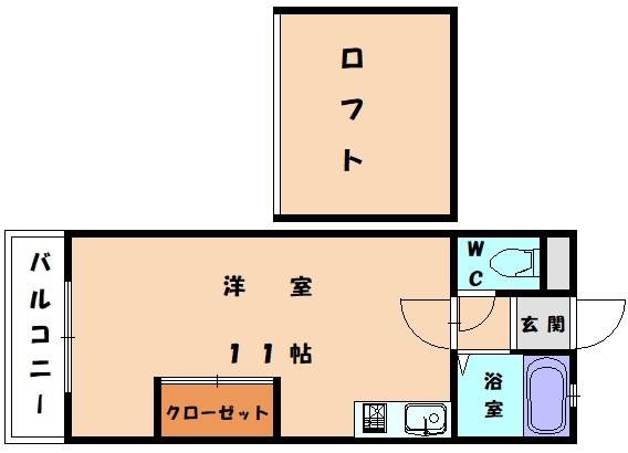 福岡市東区奈多のアパートの間取り