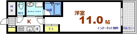 広島市南区松川町のマンションの間取り