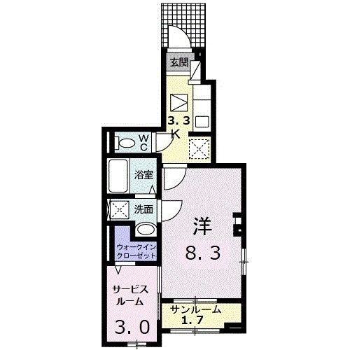 広島市南区旭のアパートの間取り