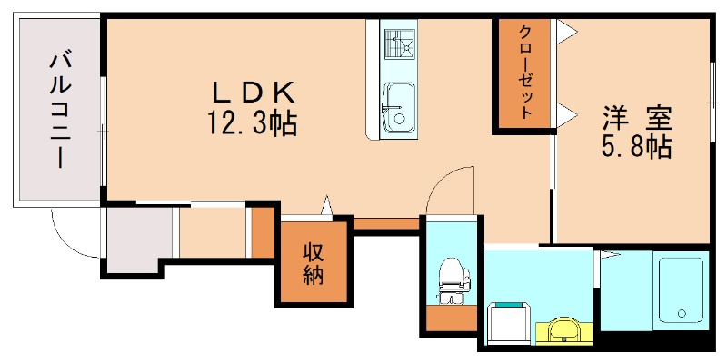 飯塚市菰田のアパートの間取り