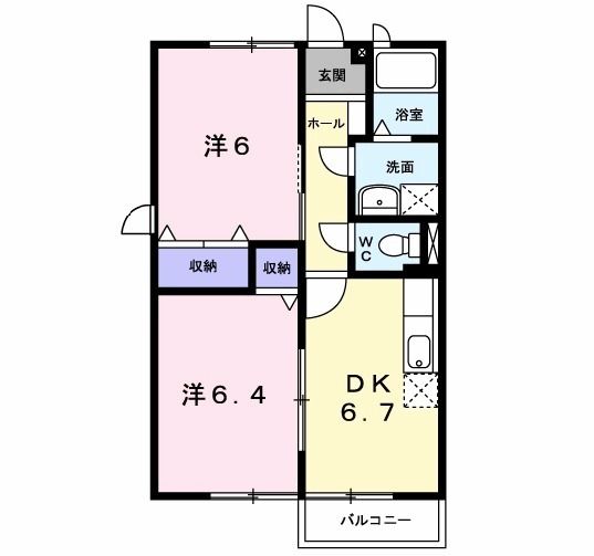 北九州市小倉南区沼本町のアパートの間取り