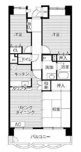 ビレッジハウス潮見タワー1号棟の間取り