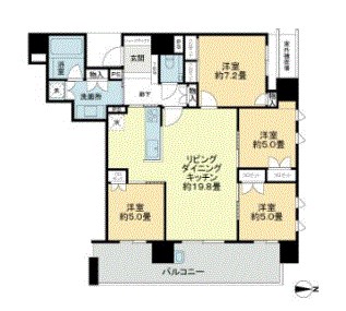 福岡市中央区薬院のマンションの間取り