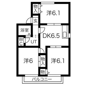 サン・ヒルズ C棟の間取り