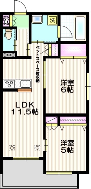 さいたま市浦和区仲町のマンションの間取り