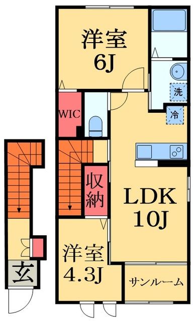 市原市東五所のアパートの間取り