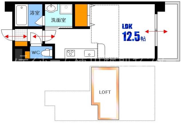 広島市西区三篠町のマンションの間取り