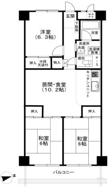 関目グリーンハイツA棟の間取り