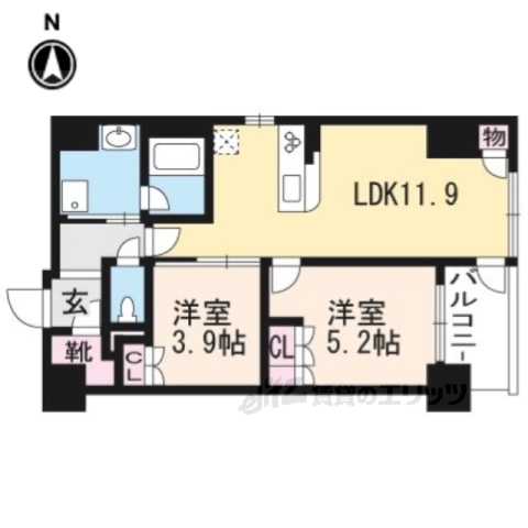 ソルレヴェンテ堀川高辻の間取り