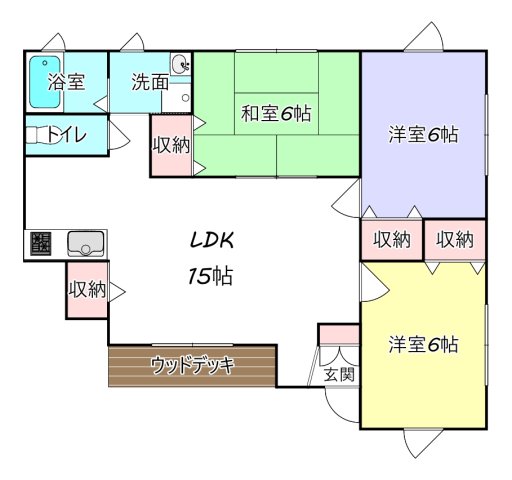 神栖市波崎のアパートの間取り