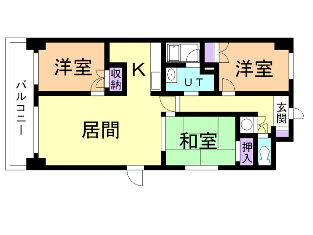 苫小牧市若草町のマンションの間取り