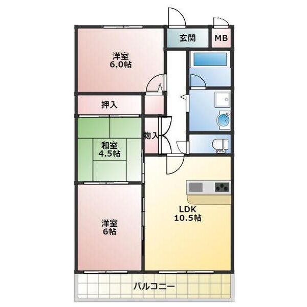 八尾市南本町のマンションの間取り