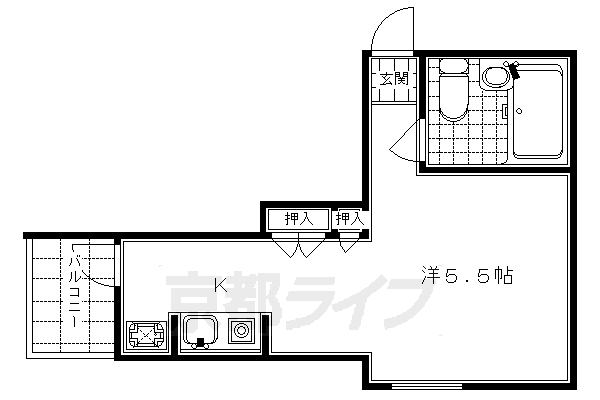 京都市南区八条源町のマンションの間取り