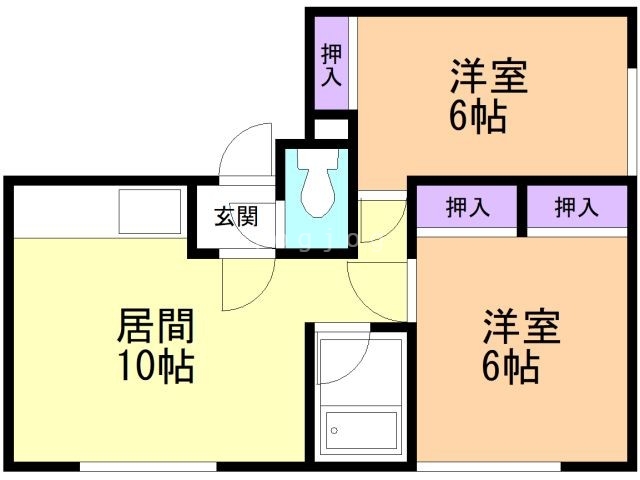 札幌市北区新琴似四条のアパートの間取り