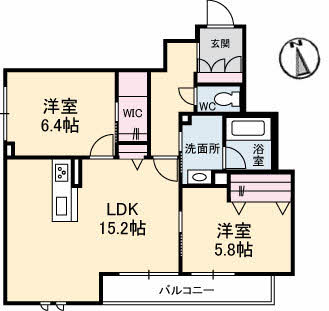 高松市木太町のマンションの間取り