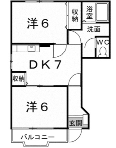 邑楽郡邑楽町大字中野のアパートの間取り