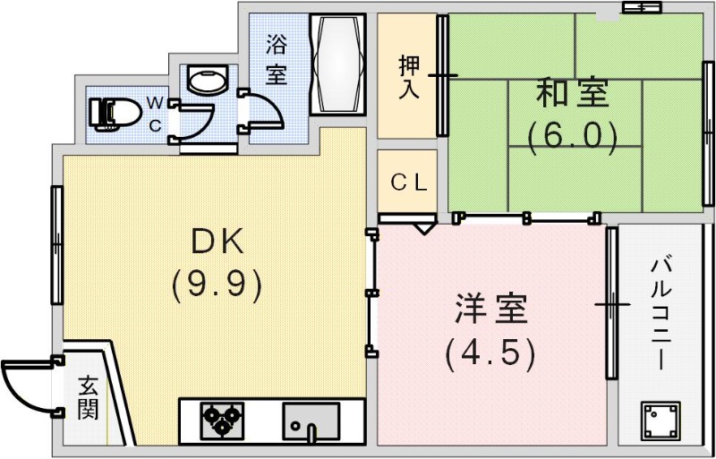 芦屋第一コーポラスの間取り写真